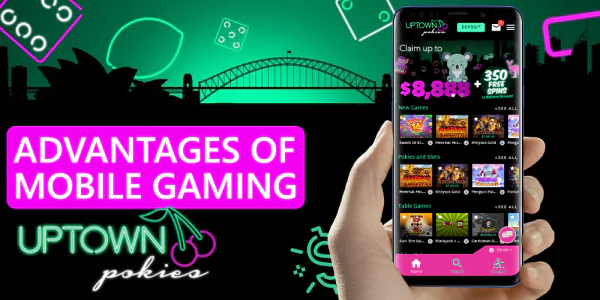 Uptown Pokies Mobile Gaming Interface