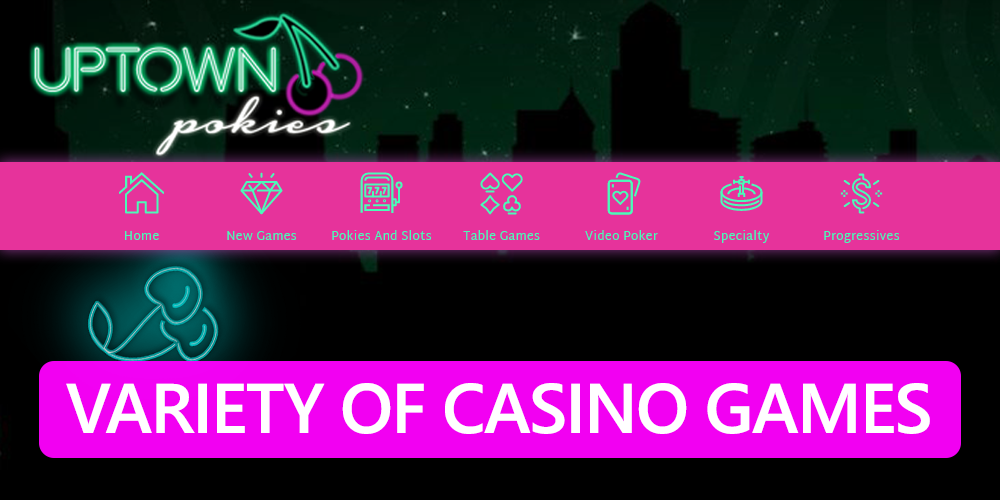 game categories at Uptown Pokies casino